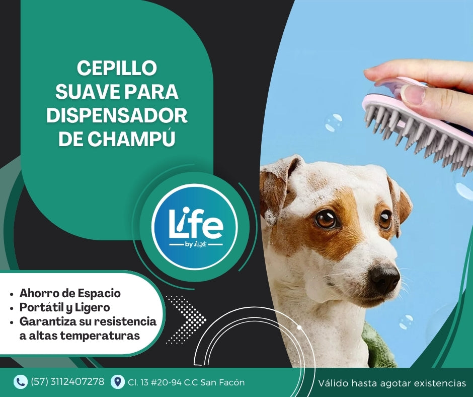 Cepillo Dispensador Champu Mascotas